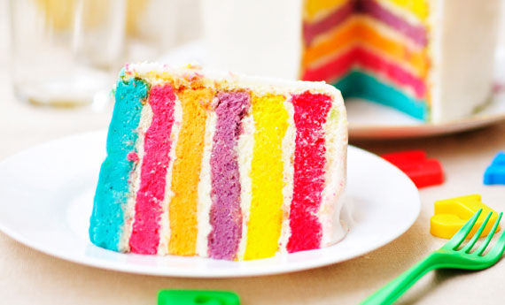 Rainbow Cake a strati colorati
